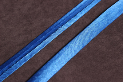 Атласная косая бейка 15мм Т.голубой 370 - изображение