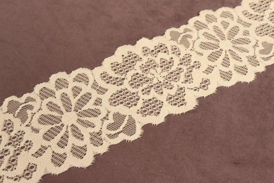 Кружево 65мм эластичное Кремовый - изображение