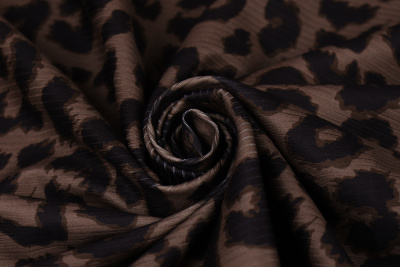 Трикотаж лапша Леопард Черный/коричневый - изображение