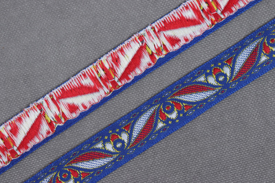 Лента 17мм жаккардовая 7931 Синий/красный/белый - изображение