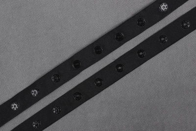 Кнопки пришивные потайные на ленте 20мм Черный - изображение