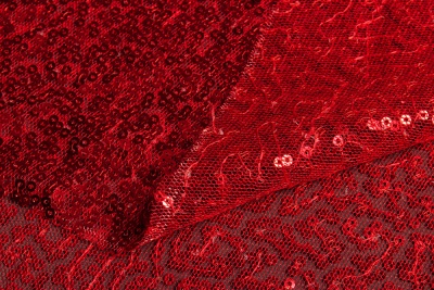 Пайетки на сетке Красный - изображение