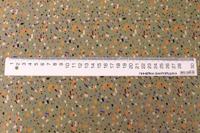 Штапель набивной 30136 Капельки на оливковом - изображение