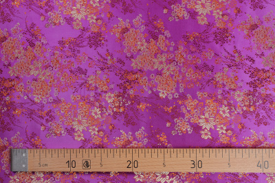 Шелк-жаккард цветы диагональ Фиолетовый - изображение