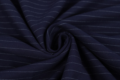 Ткань костюмная полоска Селин Т.синий - изображение
