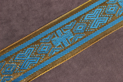 Галун 36мм Бирюза на золоте - изображение