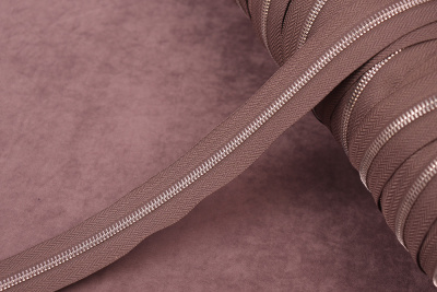 Молния  металлическая  рулонная Т5 Т.Серый/никель - изображение