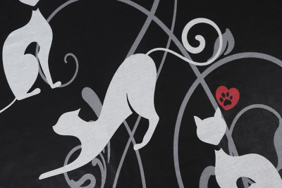 Бязь набивная 220 Ив 120 г/м.кв Кошки - изображение