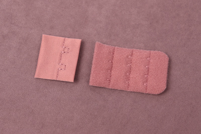 Застежка для бюстгальтера 30мм 3ряда 2крючка Кофейный/Розовый - изображение