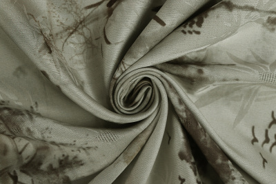 Шелк-жаккард 3056 Китайский сюжет Серо-зеленый - изображение