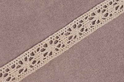 Кружево Мережка 15мм КЛ Бежевый/Белый - изображение