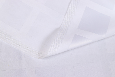 Столовая ткань Журавинка клетка Белый 1/010101 - изображение