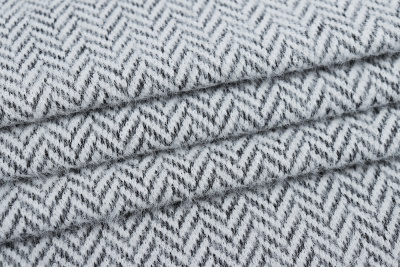 Трикотаж елочка 5574 Черный/белый - изображение