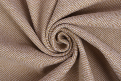 Трикотаж елочка 4200 Бежевый/молочный - изображение