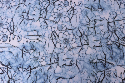 Блузочная ниагара софт 110гр/м.кв.Абстракция Синий/голубой - изображение