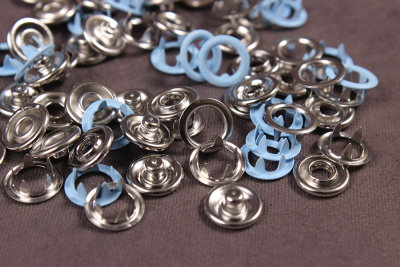 Кнопки пробивные 9,5мм рубашечные/кольцо Голубой - изображение