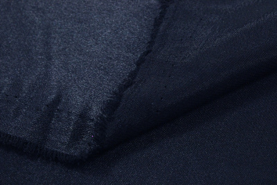 Креп-сатин однотонный Т.синий - изображение