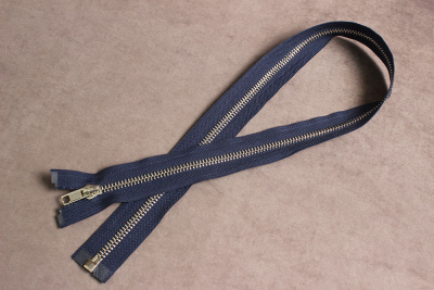 Молния разъёмная 80см Т8 металл КНР Т.синий/никель - изображение