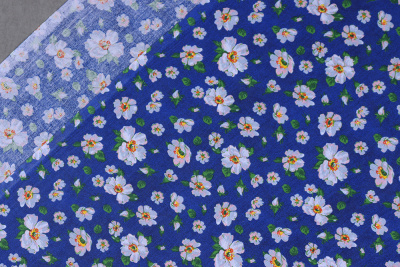 Бязь-универсал П13-150 ИВ Цветы на синем - изображение