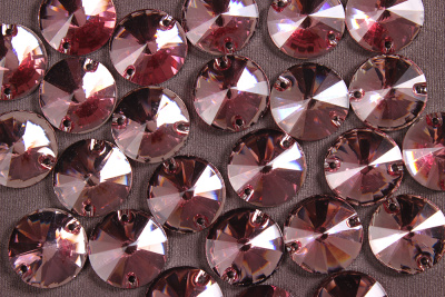 Стразы пришивные 15мм круглые Св.розовый - изображение