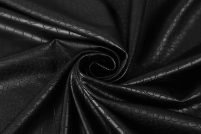 Кожа 12459 Тиснение звериный принт Черный - изображение