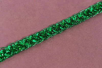 Тесьма 13мм с пайетками Зеленый - изображение