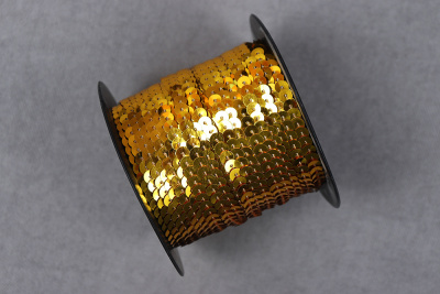 Пайетки 6мм на нитке Золото - изображение