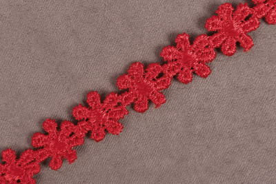 Кружево гипюр 13мм Ажурное АРТ.4077 Красный - изображение