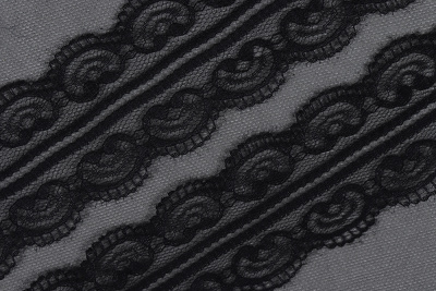 Кружево 45мм капроновое Черный №2 - изображение
