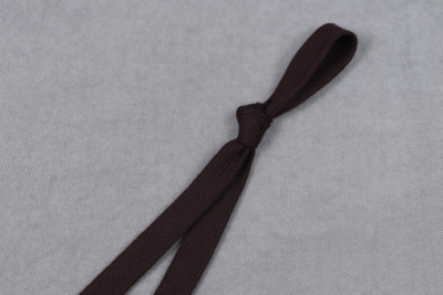 Шнурок 1,8*140см плоский х/б (метал.наконечник) Коричневый - изображение