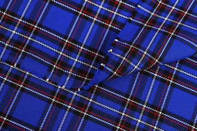 Клетка костюмная 24379 230 гр/м.кв. Василек/белый/красный - изображение