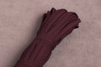 Киперная лента 5мм х/б КЛ Бордовый - изображение