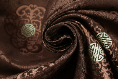 Жаккард монгольский ажурный медальон Шоколад - изображение