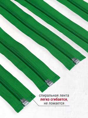 Молния разъемная 75см Т5 спираль Зеленый 243 - изображение