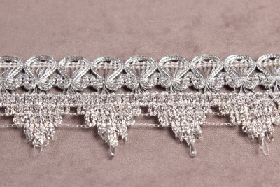 Тесьма 43мм плетеная Серебро - изображение