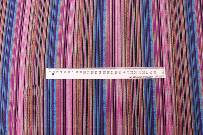 Гобелен 150 облегченный Фиолетовые,голубые,черные,бежевые полоски - изображение