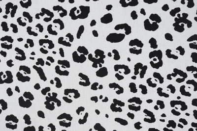 Лен принт 10011 Звериный принт Молочный/черный - изображение