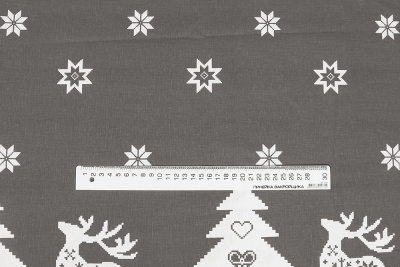 Ткань интерьерная 175448 Елки/олени Серый - изображение