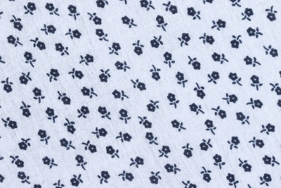Муслин хлопковый набивной Цветочки на белом - изображение