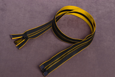 Молния водоотталкивающая 80см Т5 разъемная трактор Желтый/Черный - изображение