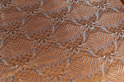 Шелк-жаккард волны Коричнево-синий - изображение