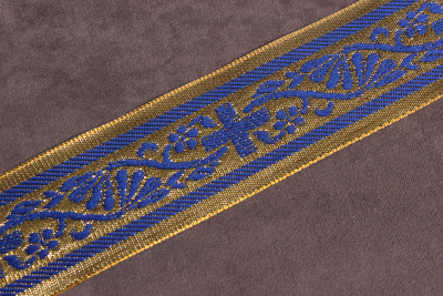 Галун 36мм Синий на золоте - изображение