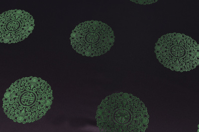 Жаккард монгольский круги Черный/зеленый - изображение
