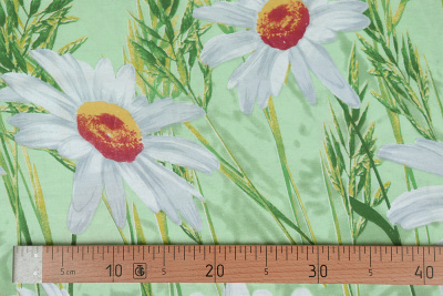 Бязь набивная 125 гр/м.кв. Ромашки - изображение