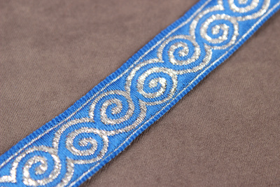 Лента 18мм жаккардовая 8681 Бесконечность Синий/Серебро - изображение