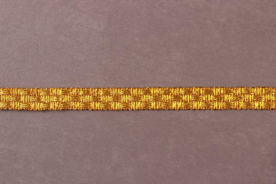 Тесьма 16мм плетеная шахматка Золото - изображение