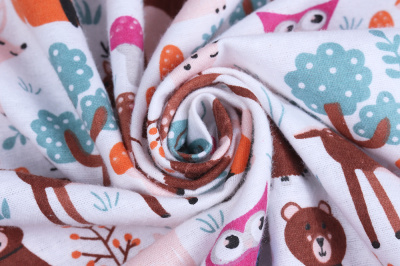 Фланель набивная Лесные звери - изображение