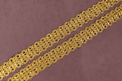Тесьма 40мм металлизированная Золото - изображение