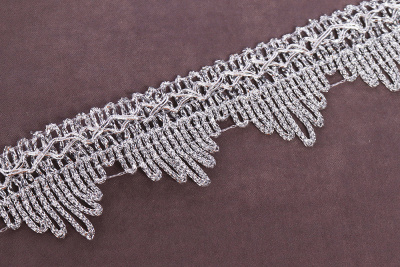 Тесьма 40мм плетеная Серебро - изображение