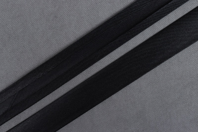 Атласная косая бейка 25мм Черный 200 - изображение